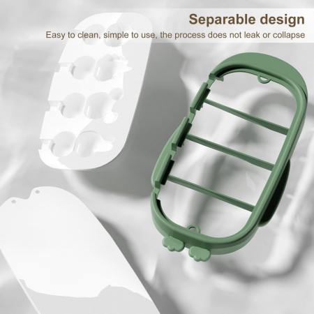 Forma pentru inghetata Flippy, 4 compartimente, forme cu animalute, materialsilicon si ABS, 21 x 12.8 x 3cm, verde [5]