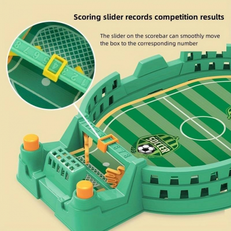 Fotbal de Masa Interactiv pentru Copii, Flippy, cu 2 Mingi Incluse, Tabela Scor, 22.8x12x4 cm, Verde [5]