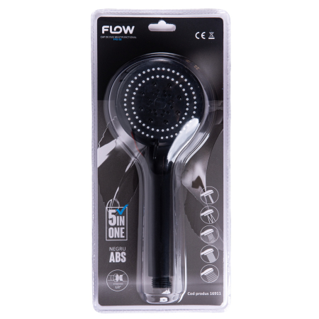 Elefant Tools - FPD-5B Cap de dus multifunctional 5 in 1, negru ABS, FLOW