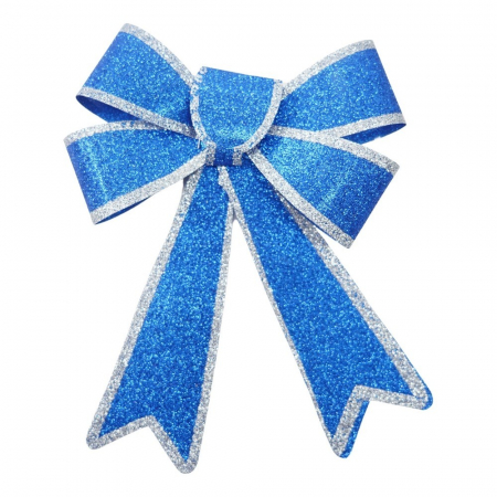Decoratiuni, ornamente si articole Craciun - Funda pentru brad, Albastra, cu margini argintii, 13 x 18 cm, PVC, Flippy