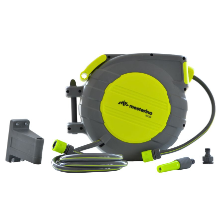 Pompe, motopompe, sisteme de irigat si stropit - Furtun cu tambur retractabil automat 20m+2m MESTERINO TOOLS NW-J20, 1/2 inch, fixare pe perete
