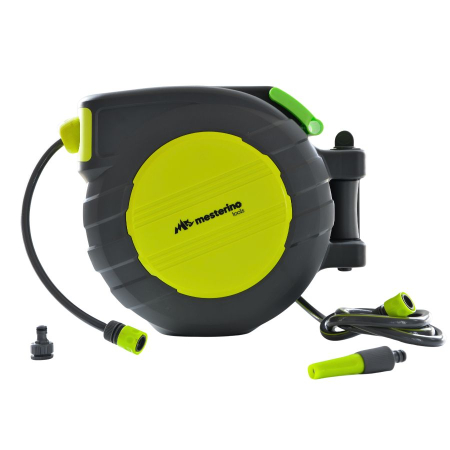 Pompe, motopompe, sisteme de irigat si stropit - Furtun cu tambur retractabil automat 30m+2m MESTERINO TOOLS NW-J30, 1/2 inch, fixare pe perete