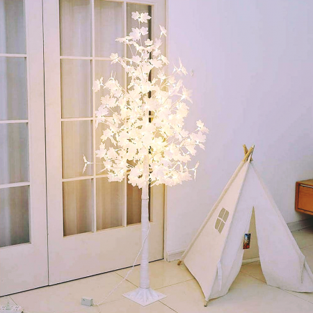Decoratiuni, ornamente si articole Craciun - Copac decorativ sarbatori, iluminat 128 LED, 170 cm, alb rece