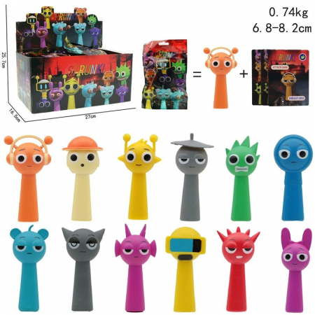 Jucarii creative - Lichidare Mini Figurina Sprunki, Flippy, MisteryBox, 12 Personaje Diverse de Colectionat, 6.8 - 8.2 cm, Multicolor