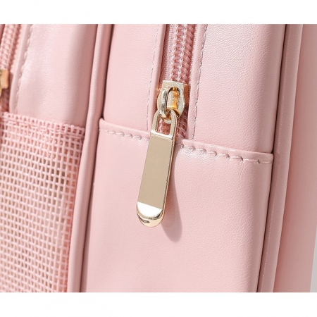 Geanta Cosmetice de Voiaj, Flippy, Dubla Compartimentare, Impermeabila, Translucida Mata, 35 x 22 x 15 cm, Roz [5]