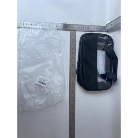 * LICHIDARE STOC * Geanta cosmetice Flippy, pentru voiaj sau organizare, material PVC/textil, impermeabila, portabila, 26 x 15 x 10 cm, negru [8]