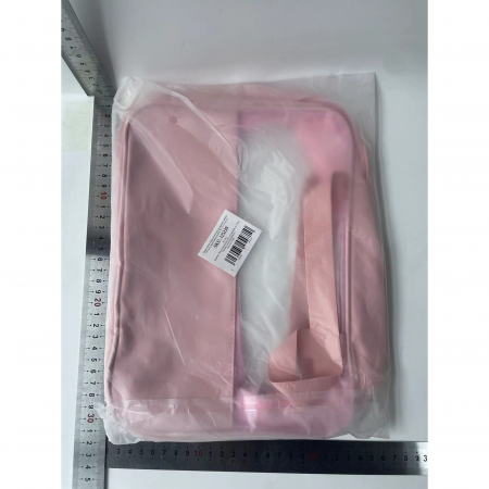 Lichidare Geanta cosmetice Flippy, pentru voiaj sau organizare, material PVC/textil, impermeabila, portabila, 30 x 21 x 12 cm, roz [7]