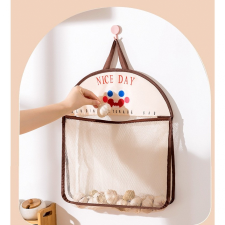 Geanta de Depozitare, Flippy, Tip Saculet, de Agatat, Multifunctionala, din Plasa, 40 x 10 x 44 cm, Maro [5]