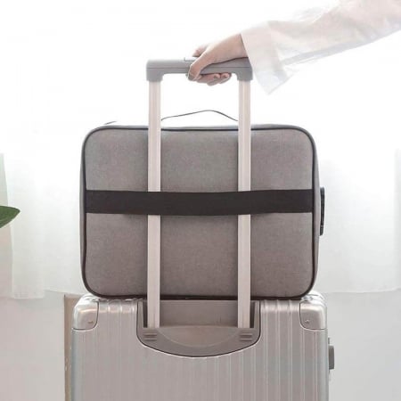 Lichidare Geanta Flippy pentru Depozitare Acte si Documente, Facturi, Carduri, cu Cod de Securitate, 5 Compartimente, Impermeabila, 37 x 20 x 27 cm, Gri [5]