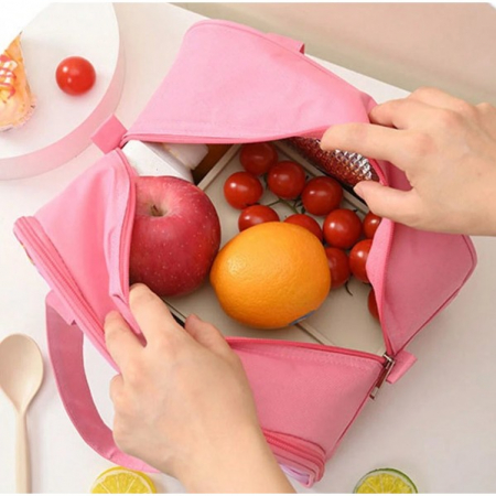 Geantă Frigorifică, Flippy, cu Desene Animat 3D, Portabilă pentru Copii, de Prânz, din Pânză Oxford, 27.5x18x20 cm, Model Unicorn, Roz [4]