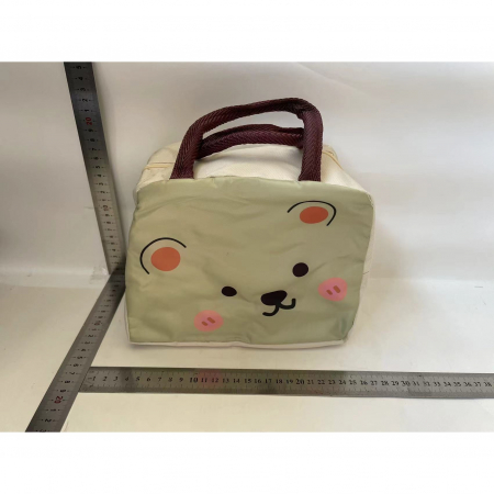 Geantă Frigorifică, Flippy, cu Desene Animat, Portabilă pentru Copii, de Prânz, din Pânză Oxford, 22x14x19 cm, Model Ursulet, Bej [1]