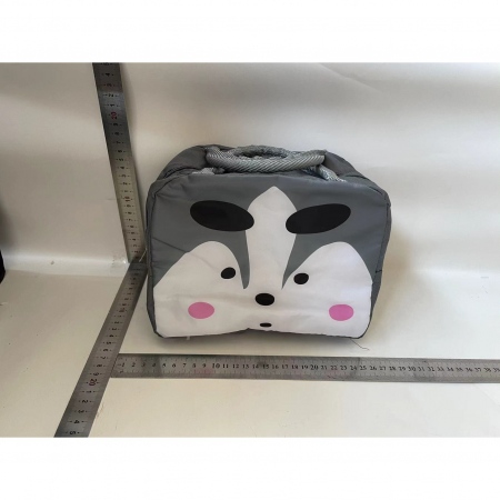 Geantă Frigorifică, Flippy, cu Desene Animat, Portabilă pentru Copii, de Prânz, din Pânză Oxford, 22x14x19 cm, Model Vulpe, Gri [1]