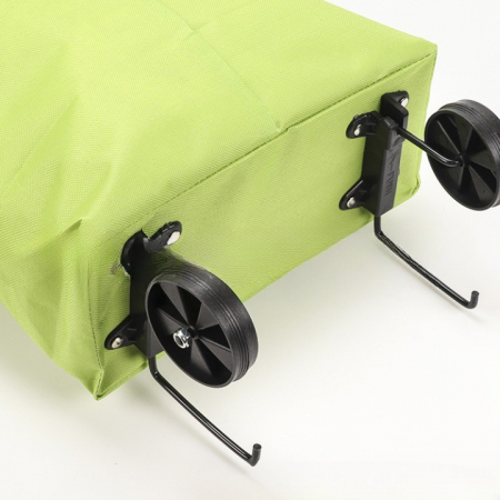 Geanta Pliabila, Flippy, 2 in 1, Carucior cu Roti, pentru Cumparaturi, 19 l, Verde, Plastic, 39 x 46 x 12 cm [6]