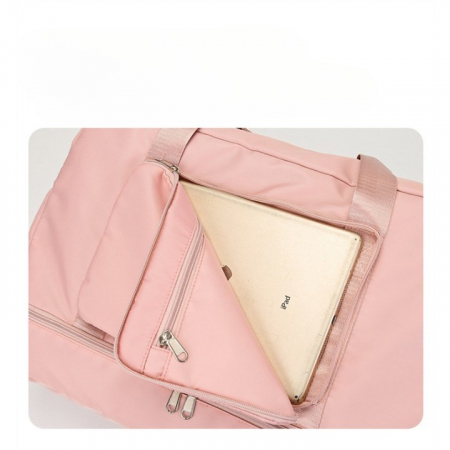 Geanta Pliabila, Flippy, pentru Voiaj, Buzunare Multiple, de Mana, Impermeabila, Material Textil, Capacitate 8 Kg, Dimensiune Deschisa 42x28x10 cm, Roz [5]