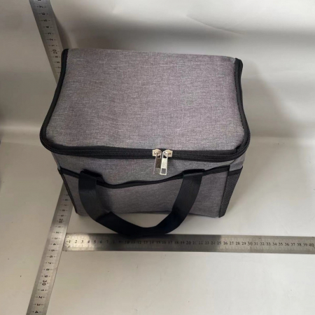 Geanta Termica Flippy pentru Pranz, Compartimente Telefon si Tacamuri, Multifunctionala, Impermeabila, 24x18x21 cm, Gri [1]