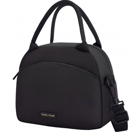 Pentru Casa si Camping - Geanta Termica pentru Pranz Flippy, Multifunctionala, Compartimentata, Impermeabila, 2 Tipuri de Manere, 26x14.3x21.2 cm, Negru