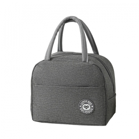 Pentru Casa si Camping - Geanta Termica pentru Pranz, Flippy, Multifunctionala, Compartimentata, Impermeabila, cu Manere, Buzunar Exterior, 22x14x19 cm, Gri
