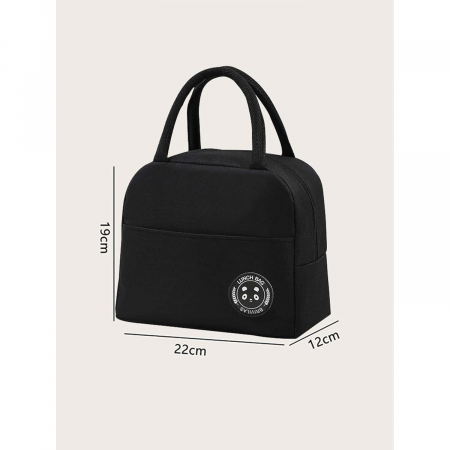 Geanta Termica pentru Pranz, Flippy, Multifunctionala, Compartimentata, Impermeabila, cu Manere, Buzunar Exterior, 22x14x19 cm, Negru [3]