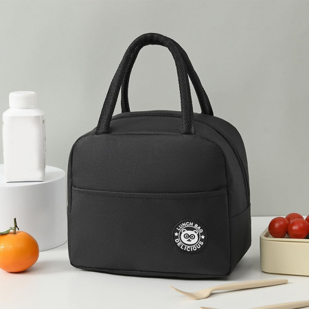 LICHIDARE Geanta Termica pentru Pranz, Flippy, Multifunctionala, Compartimentata, Impermeabila, cu Manere, Buzunar Exterior, 22x14x19 cm, Negru [5]
