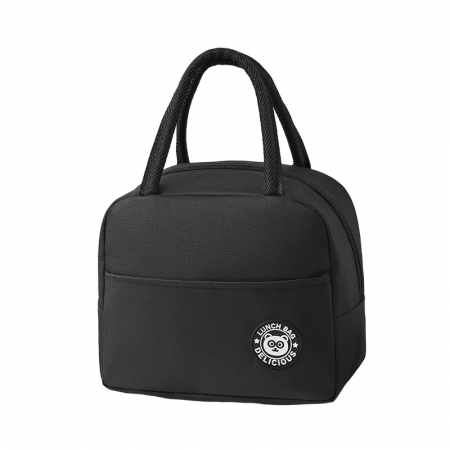 Bucatarie si electrocasnice - Geanta Termica pentru Pranz, Flippy, Multifunctionala, Compartimentata, Impermeabila, cu Manere, Buzunar Exterior, 22x14x19 cm, Negru