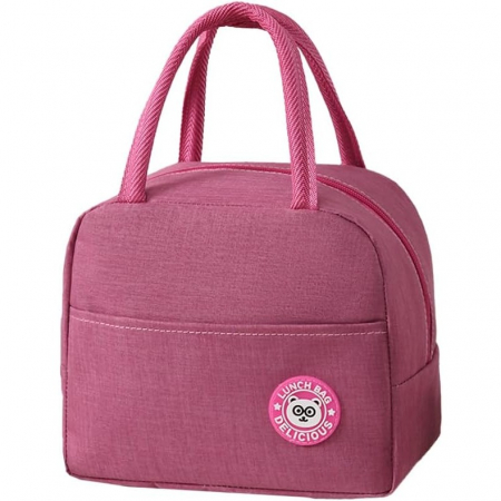 Geanta Termica pentru Pranz, Flippy, Multifunctionala, Compartimentata, Impermeabila, cu Manere, Buzunar Exterior, 22x14x19 cm, Roz [8]