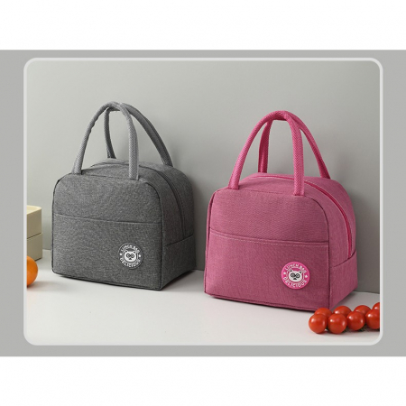 Geanta Termica pentru Pranz, Flippy, Multifunctionala, Compartimentata, Impermeabila, cu Manere, Buzunar Exterior, 22x14x19 cm, Roz [10]