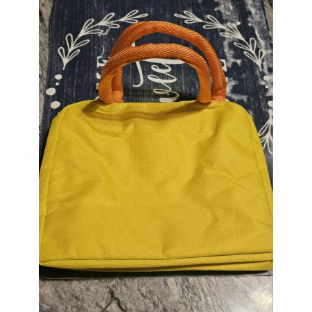 Geanta Termoizolanta pentru Copii, Flippy, 23x13x19 cm, Model Imprimeu Dinozaur, din Folie de Aluminiu si Panza Oxford, Albastru/Galben [4]