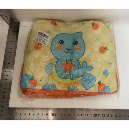 Geanta Termoizolanta pentru Copii, Flippy, 23x13x19 cm, Model Imprimeu Foca, din Folie de Aluminiu si Panza Oxford, Galben/Portocaliu [1]