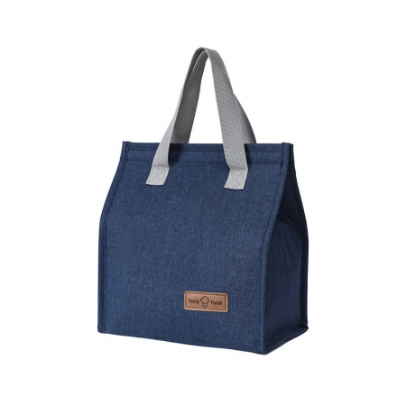Bucatarie si electrocasnice - Geanta termoizolanta tip bento bag Flippy, camping cooler bag, Aluminiu, 22.5 x 13 cm, 3.3 L, albastru