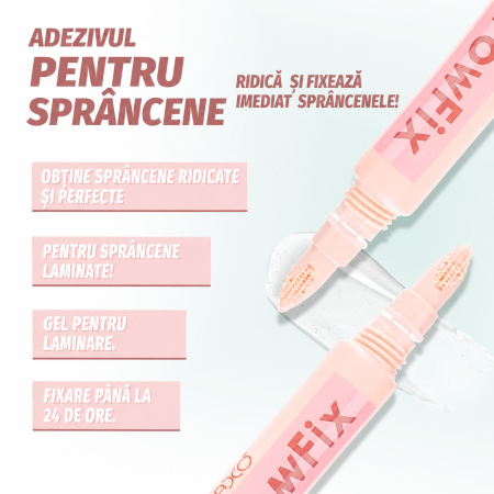 Gel pentru fixarea sprancenelor Brow Fix, Kevin&amp;Coco, Efect de Laminare, Fixare Puternica a Firelor Rebele, Periuta de Silicon, 10 ml [2]