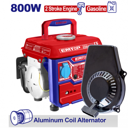 Generatoare benzina - Generator pe benzina 800W, rezervor 4L - EGGRR0821, EMTOP + Demaror rezerva