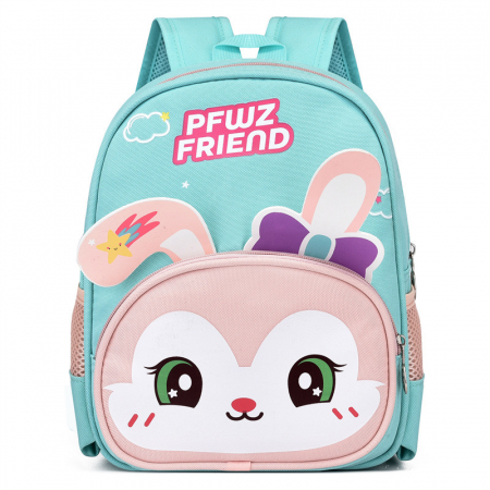 Sub 99 Lei - Ghiozdan clasa 0 fete si baieti Pet Friend - 28x23x11cm, Turcoaz/Roz