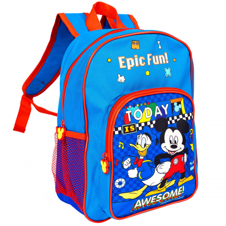 Ghiozdan pentru gradinita, Mickey Mouse, 2 compartimente, 32 cm [0]