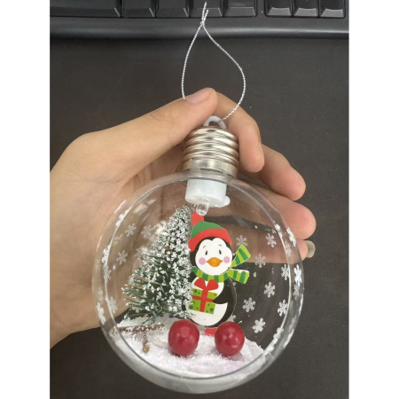 Glob de Craciun, Flippy, cu LED, Model Pinguin, 10 x 5 x 3 cm, Multicolor [3]