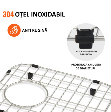 Gratar de protectie din inox pentru chiuvete - Sandonna HD7050R - 37.6 x 62.5cm [2]