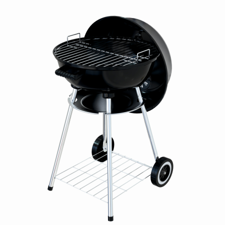 Aragaze, plite, piese butelii de voiaj - Gratar pe carbuni KLUGMEISTER KY22018A, material otel, cu capac si roti de deplasare, diametru gatire 54 cm, inaltime gatire 78 cm