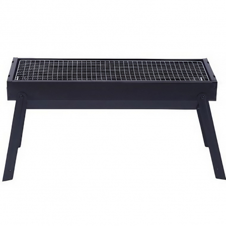 Gratar Portabil, Flippy, Confectionat din Metal, pentru Picnic, Gradina, Terasa, Camping, Dimensiuni Reduse, 60x22x23 cm, Negru [0]