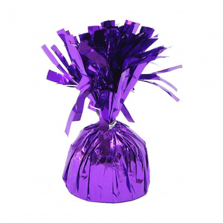 Articole petrecere - Greutate pentru Baloane cu Heliu, Flippy, din Folie cu Franjuri, 170g, 13 x 5 x 3 cm, Mov