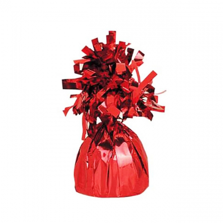 Accesorii Baloane - Greutate pentru Baloane cu Heliu, Flippy, din Folie cu Franjuri, 170g, 13 x 5 x 3 cm, Rosu