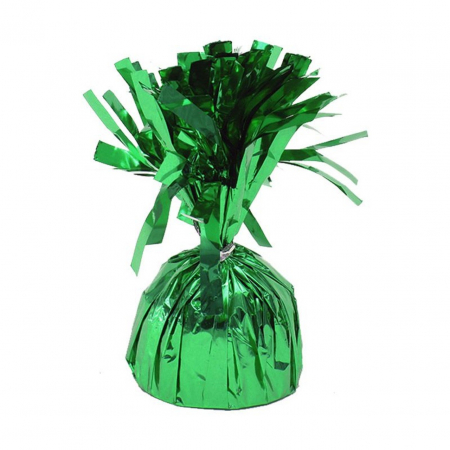 Accesorii Baloane - Greutate pentru Baloane cu Heliu, Flippy, din Folie cu Franjuri, 170g, 13 x 5 x 3 cm, Verde