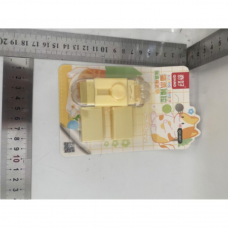 Sub 99 Lei - Radiera, Flippy, Model Labuta de Pisica, cu 2 Rezerve, Reglare Pull-Push, din Cauciuc, Galben