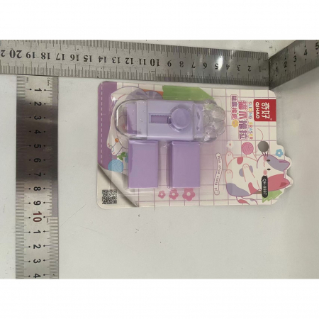 Pentru Casa si Camping - Radiera, Flippy, Model Labuta de Pisica, cu 2 Rezerve, Reglare Pull-Push, din Cauciuc, Mov