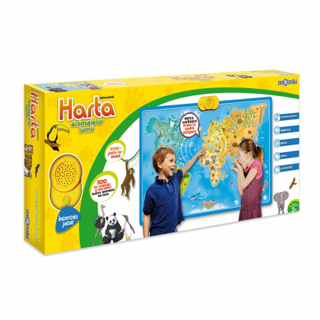 Jocuri educative - Lichidare Harta interactiva Momki - Animalele lumii