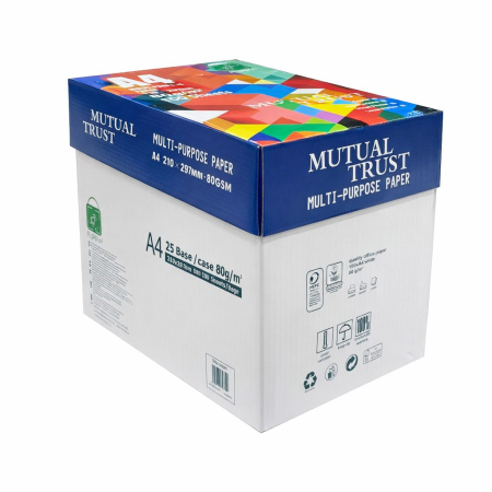 Articole si accesorii birou - Hartie Copiator A4 Mutual Trust Cardboard, Flippy, 80 g/mp, 25 topuri x 100 coli/top (2500 coli), 210 x 297 mm, Hartie Multifunctionala pentru Printare, Copiere si Proiecte Creative