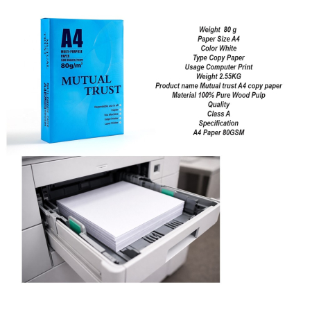 Hartie Copiator A4 Mutual Trust, Flippy, 80 g/mp, 500 coli/top, 210 x 297 mm, Hartie Multifunctionala pentru Imprimanta si Copiator, Hartie Universala pentru Birou [3]