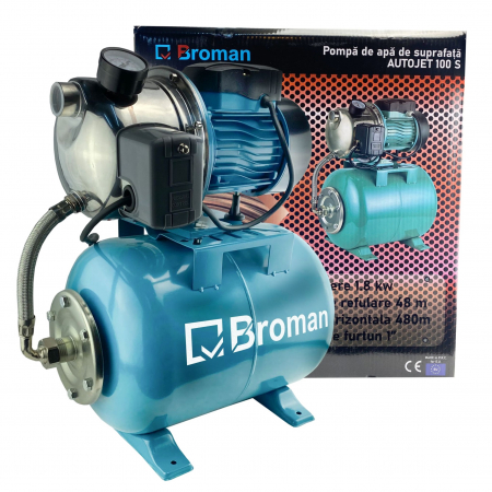 Hidrofor complet Broman AutoJet 100S, 1800W, rezervor 24L, 3600 L/h [0]