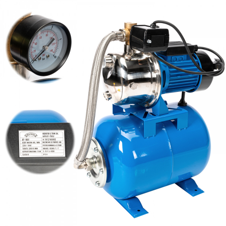 Hidrofor 24 litri, Micul Fermier, 0,75KW 24L AUTOJET-750S2, absorbtie 7.5 m, inaltime 46 m, 2.8 mc/h [3]