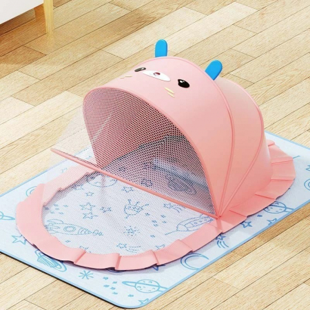 Husa Anti-Tantari, Flippy, Pliabila, Protectie 360 Grade, Parasolar, 0-1 An, 60 x 55 x 5 cm, Roz [1]