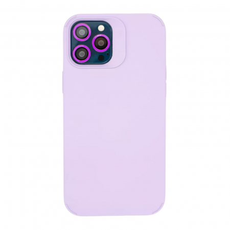 GSM - Husa Apple iPhone 13, Flippy, din Silicon Lichid, Interior din Microfibra, Lentile Fosforescente de Protectie Camera, Anti Amprenta, Rezistenta la Socuri, Mov
