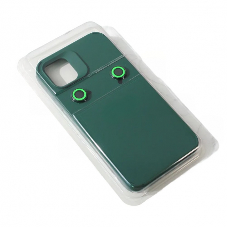 Husa Apple iPhone 14, Flippy, din Silicon Lichid, Interior din Microfibra, Lentile Fosforescente de Protectie Camera, Anti Amprenta, Rezistenta la Socuri, Verde [0]